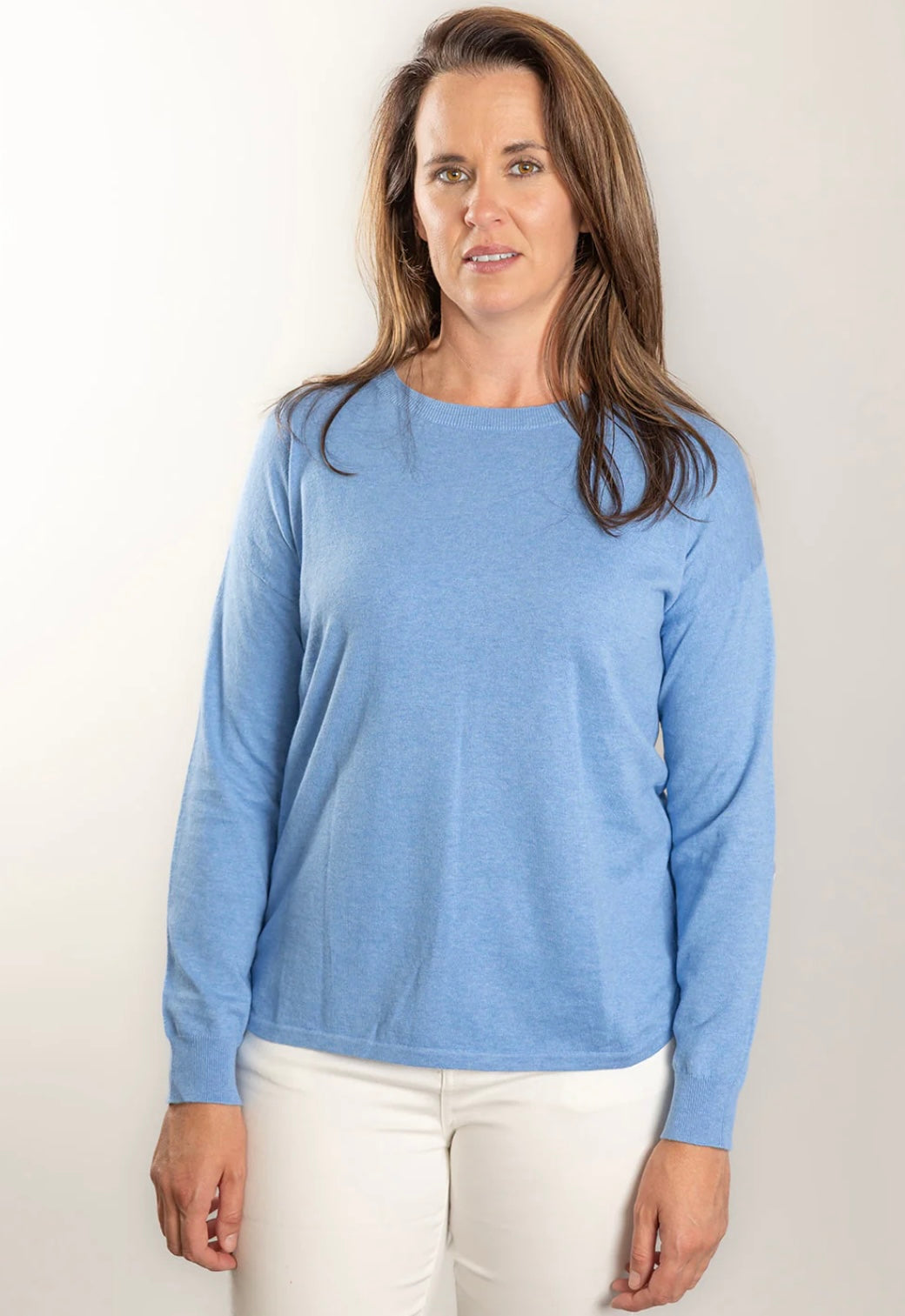Bow & Arrow Cotton Cashmere Swing Top with patches - Blue