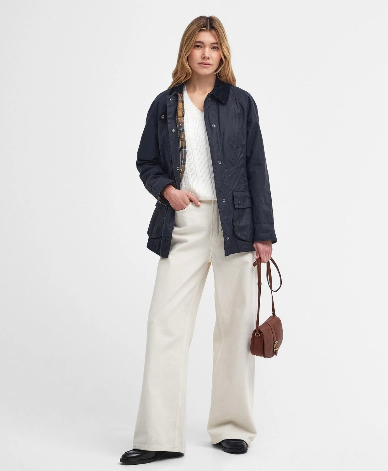 Barbour Beadnell Waxed Jacket - Navy
