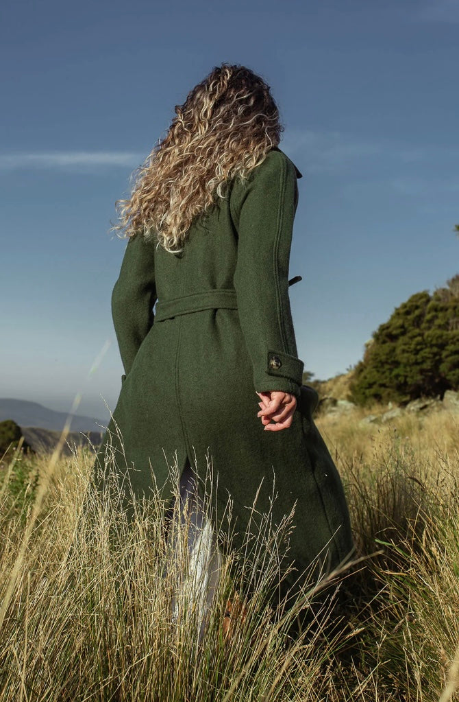 Atér Luxe Elgin Wool Trench Coat - Dark Olive