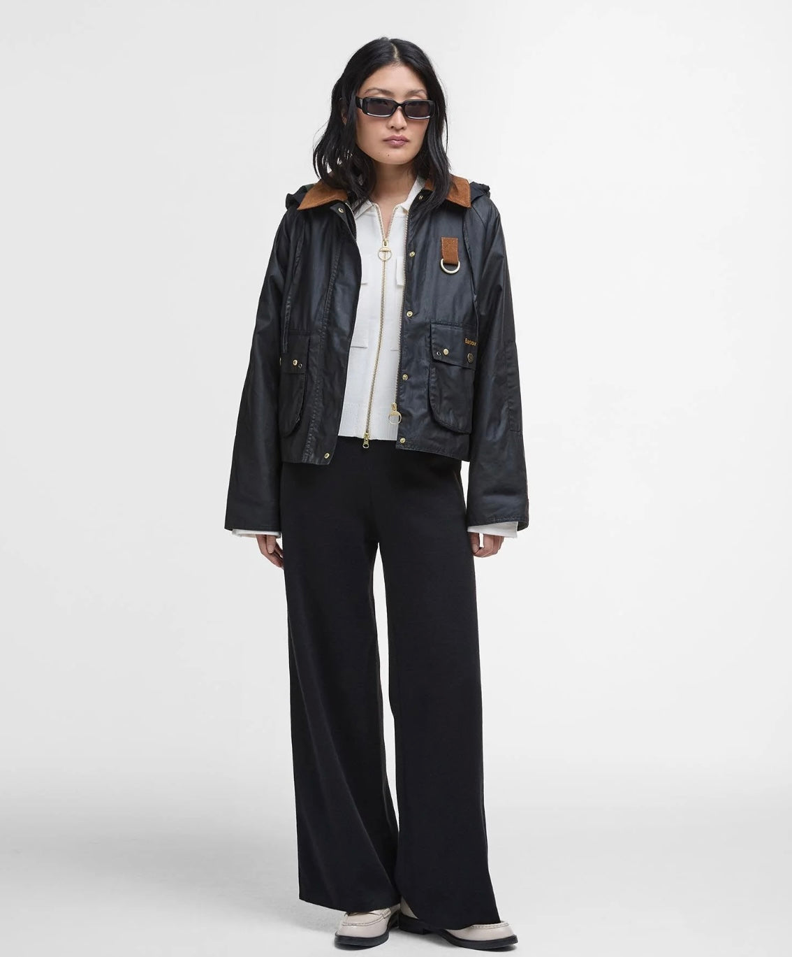 Barbour Erma Waxed Jacket - Black / Ancient Tartan
