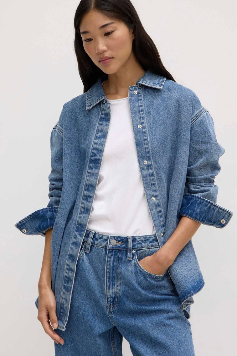 Assembly Label Rylee Denim Overshirt - Indigo Fade