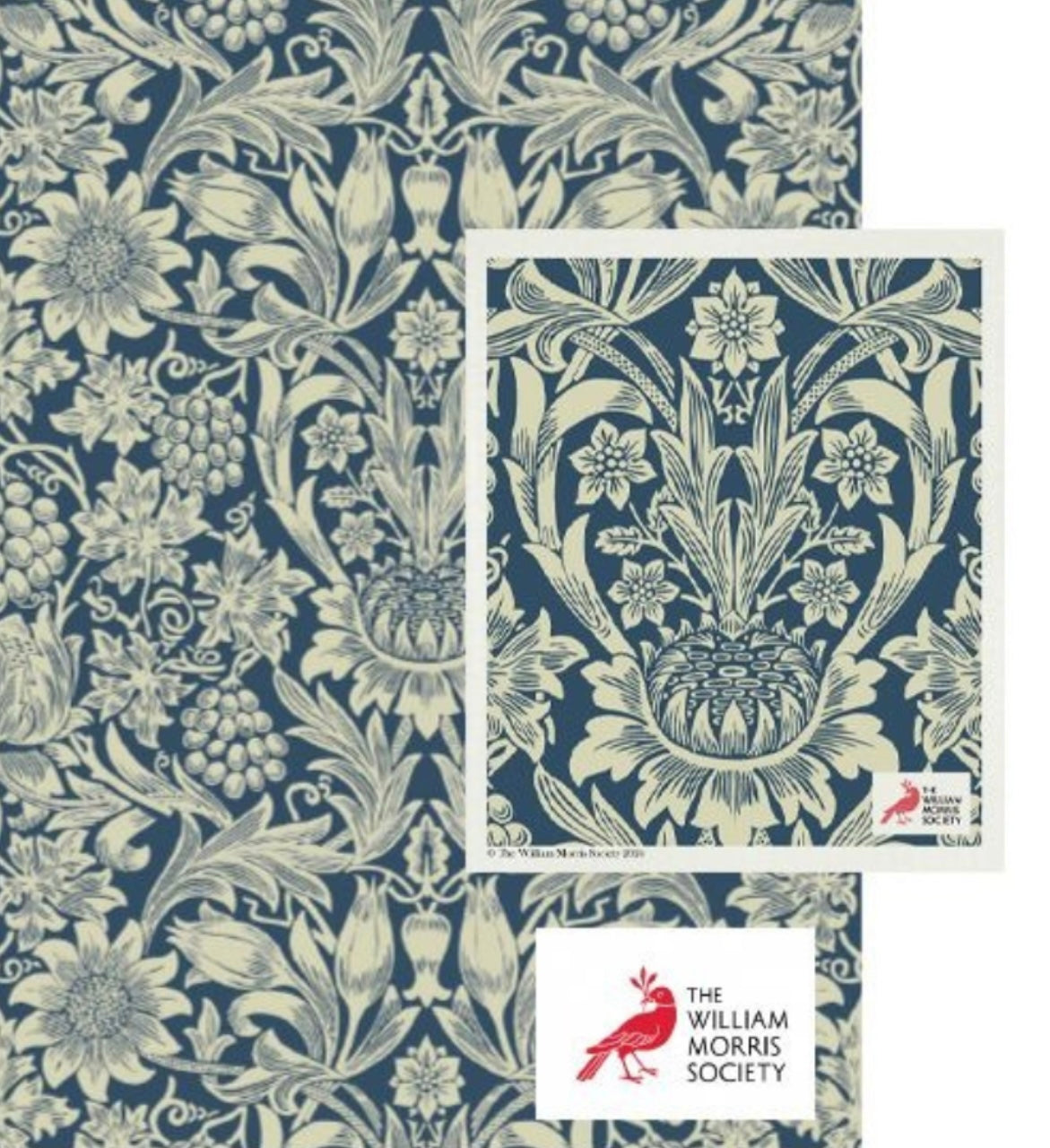 William Morris Teatowel & Dishcloth Set - Sunflower Blue