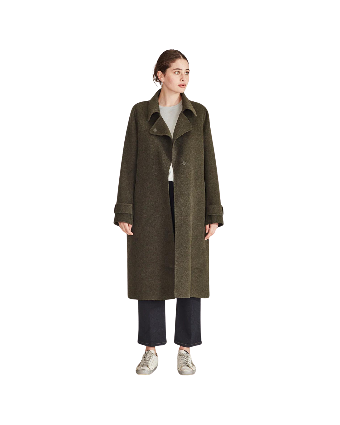 Sills Nova Cashmere Wool Blend Coat - Khaki