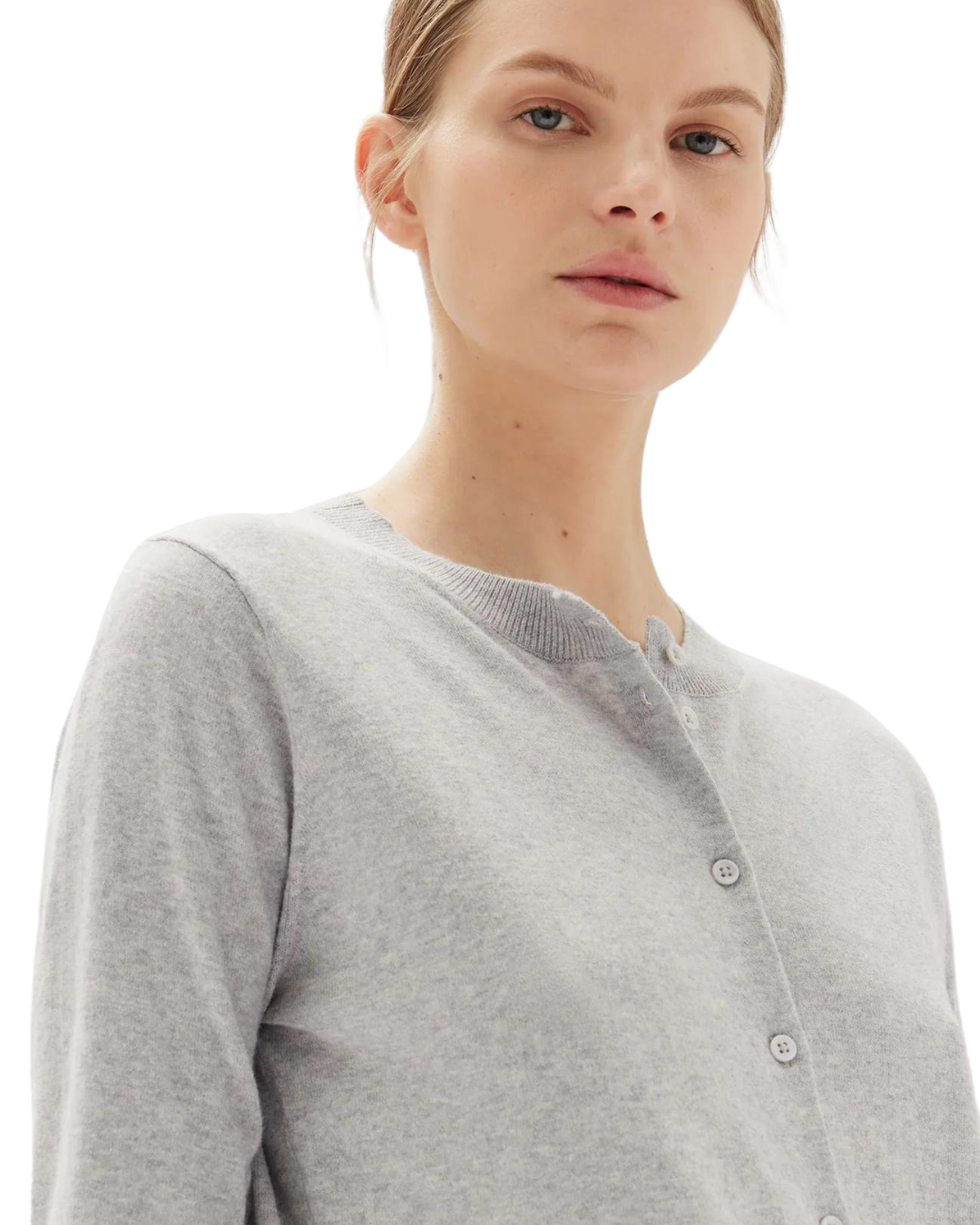 Assembly Label Semra Cotton Cashmere Cardigan Grey Marle