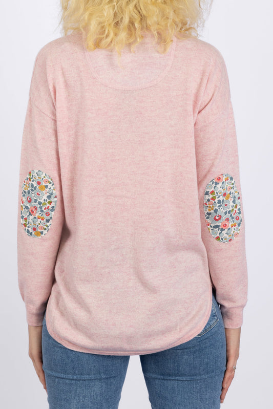 Bow and Arrow - Swing Jumper with Blue Betsy Liberty Patches - Pale Pink