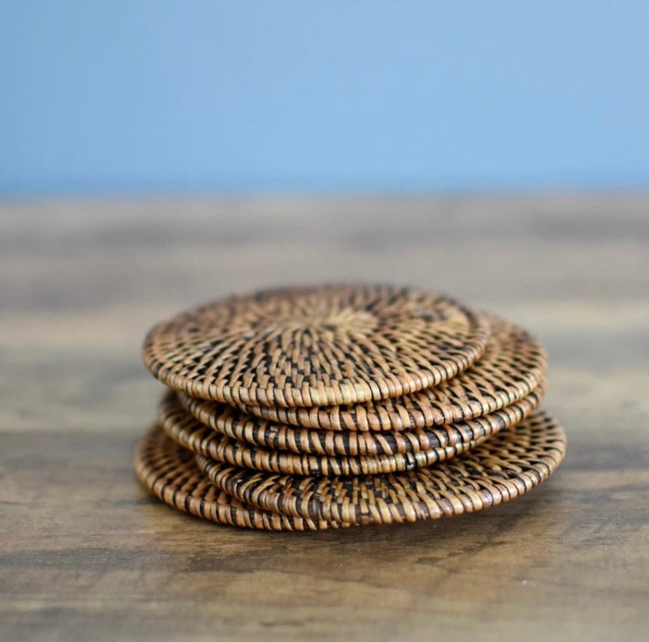 Lombok Rattan Coasters - Set of 4