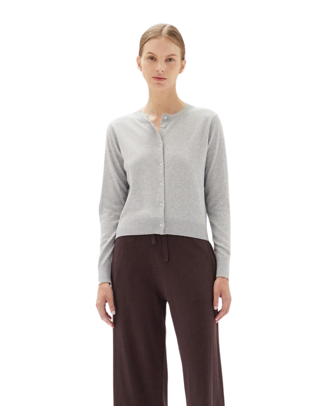 Assembly Label Semra Cotton Cashmere Cardigan Grey Marle