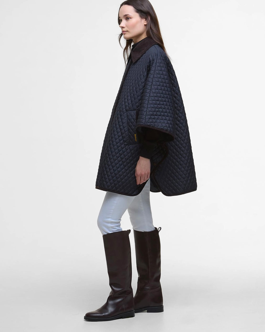 Barbour Oakham Quilted Cape - Navy Size Small