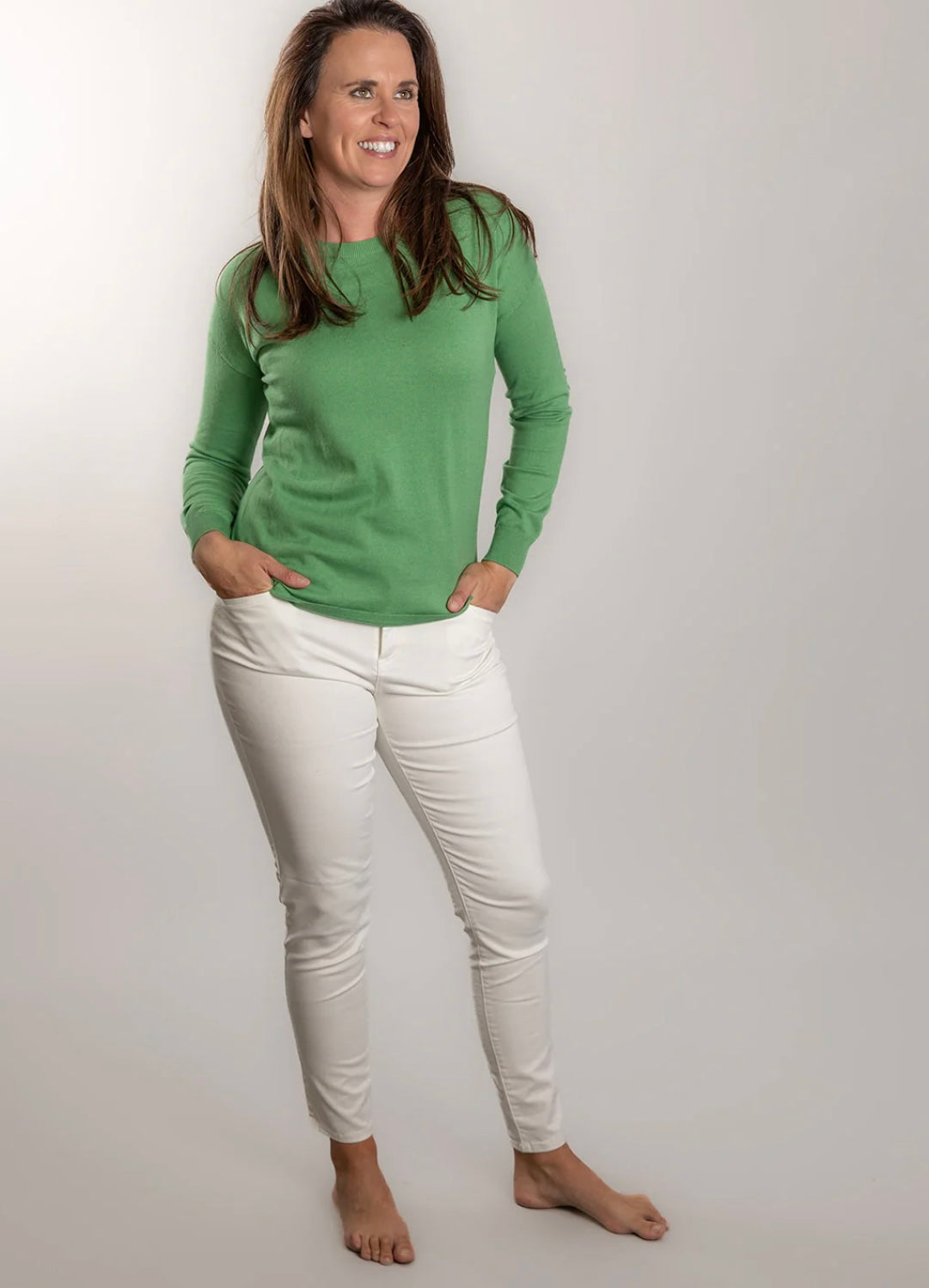 Bow & Arrow Cotton Cashmere Swing Top with patches - Green