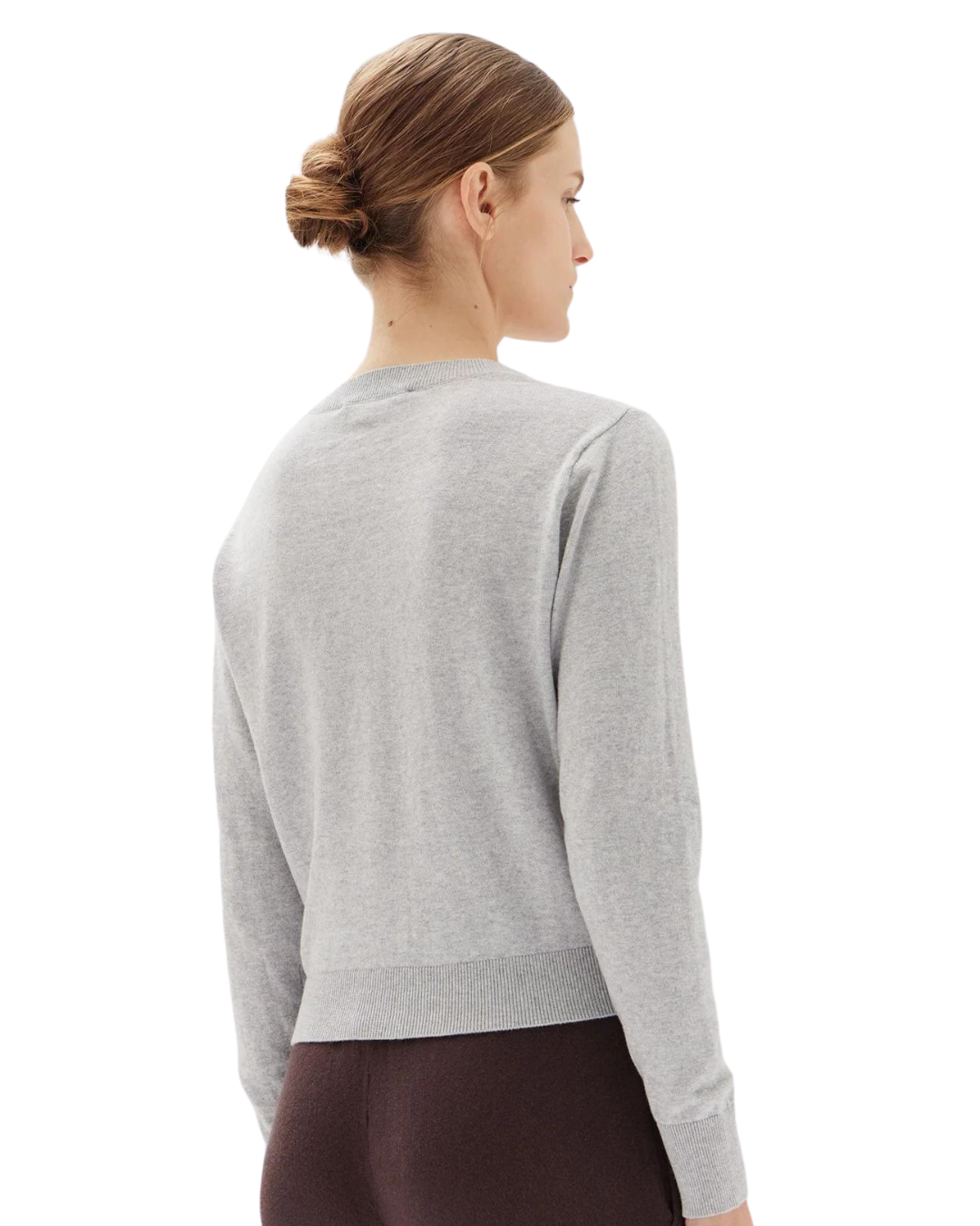 Assembly Label Semra Cotton Cashmere Cardigan Grey Marle