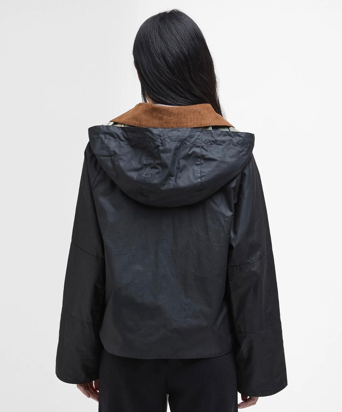 Barbour Erma Waxed Jacket - Black / Ancient Tartan