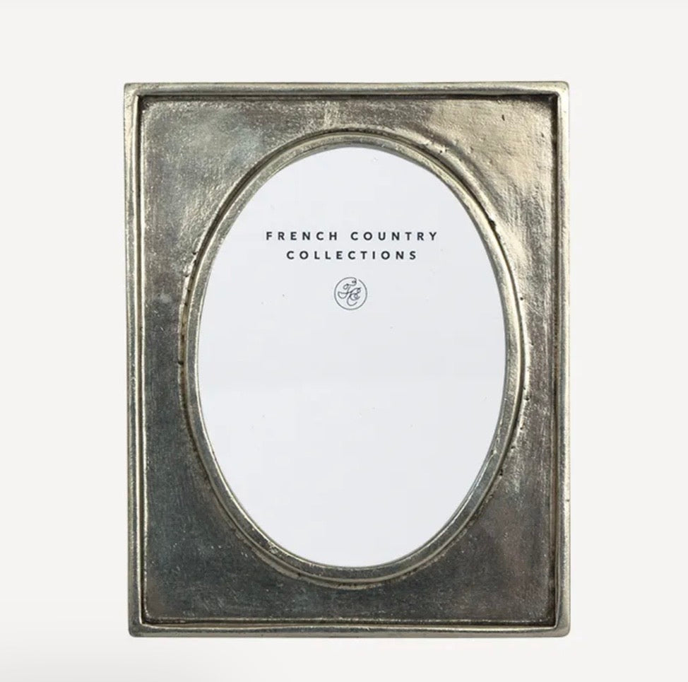 French Country Pewter Oval Photo Frame 3x4