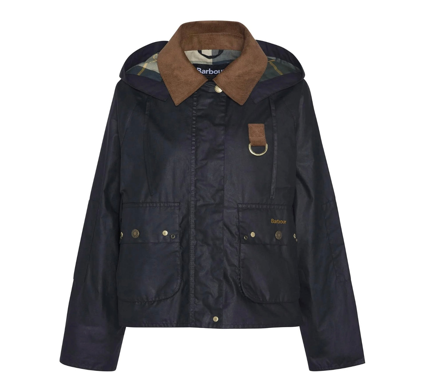 Barbour Erma Waxed Jacket - Black / Ancient Tartan