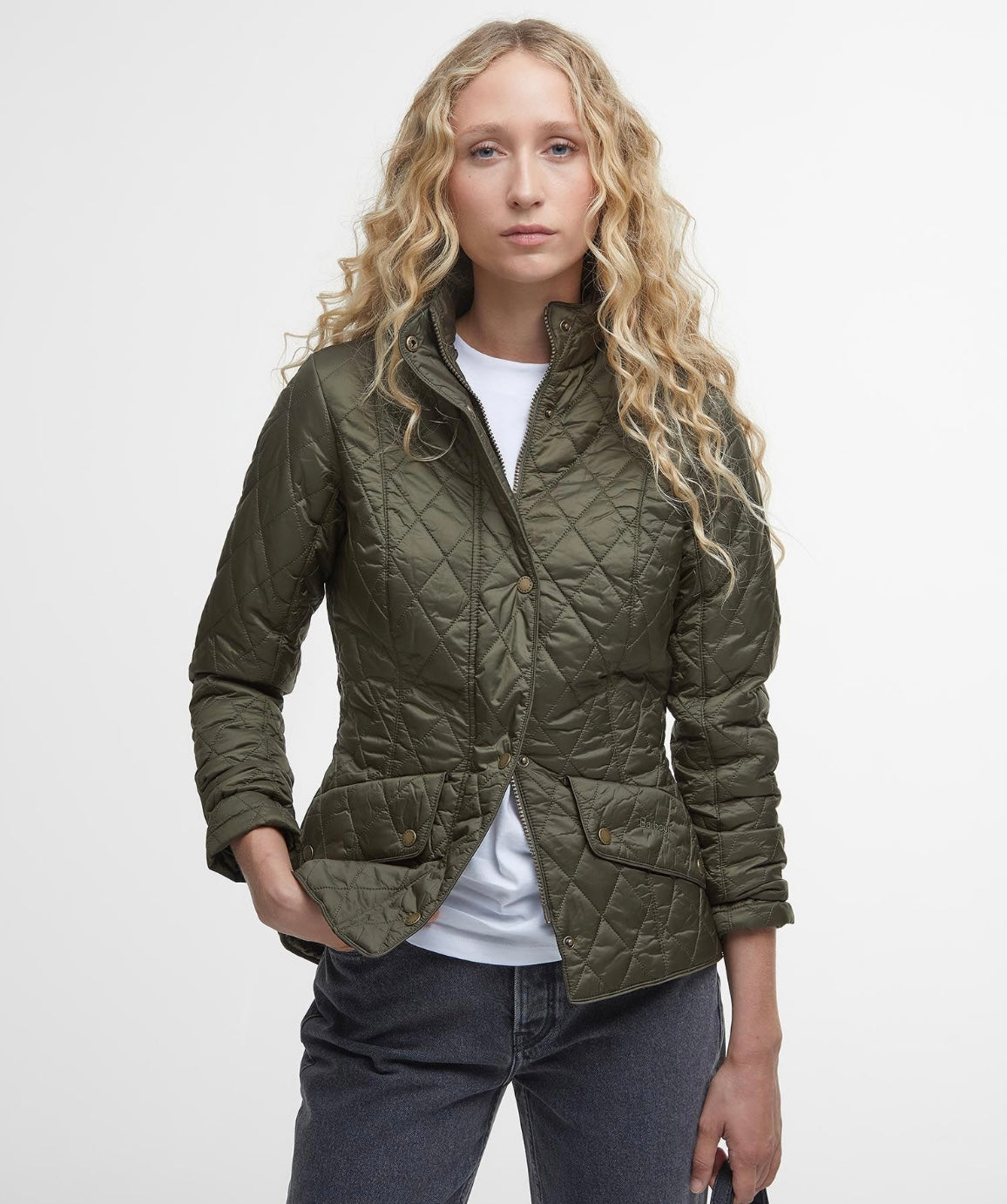 Barbour Flyweight Cavalry Quilted Jacket - Olive