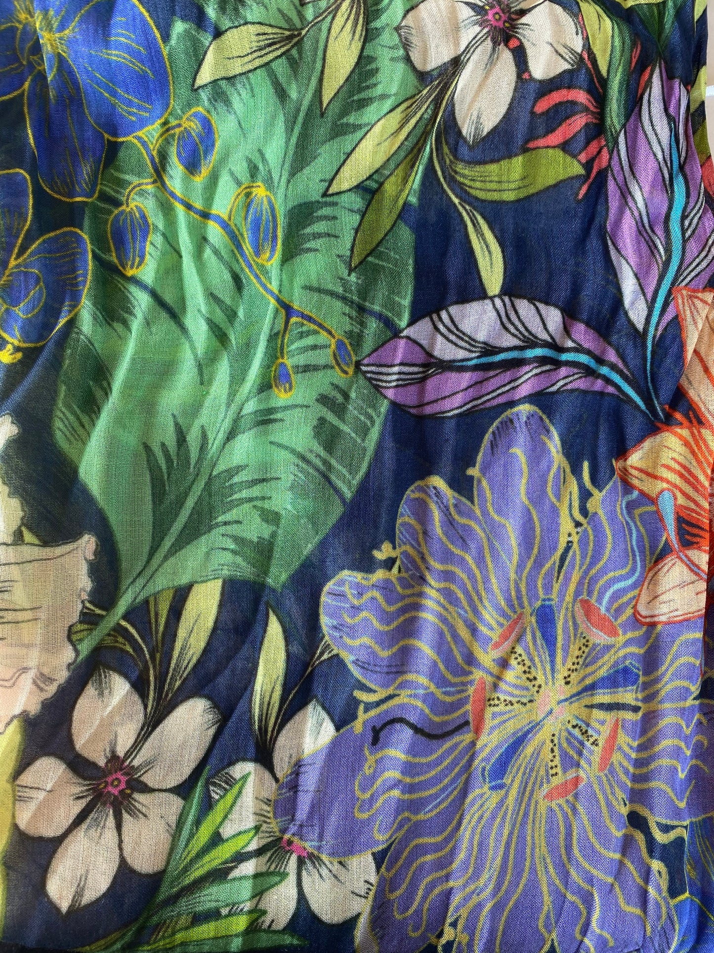 Namaskar Scarf - Blue/Green Floral