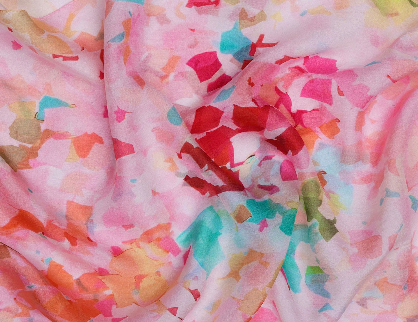 Namaskar Silk Scarf - Pink Confetti