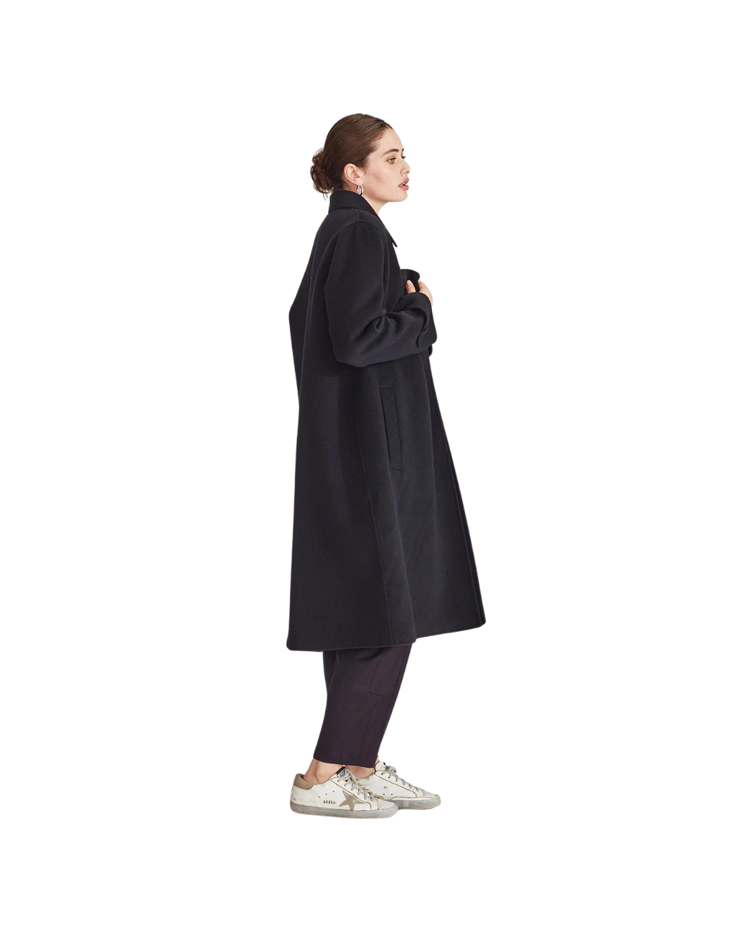 Sills Nova Cashmere Wool Blend Coat - Navy