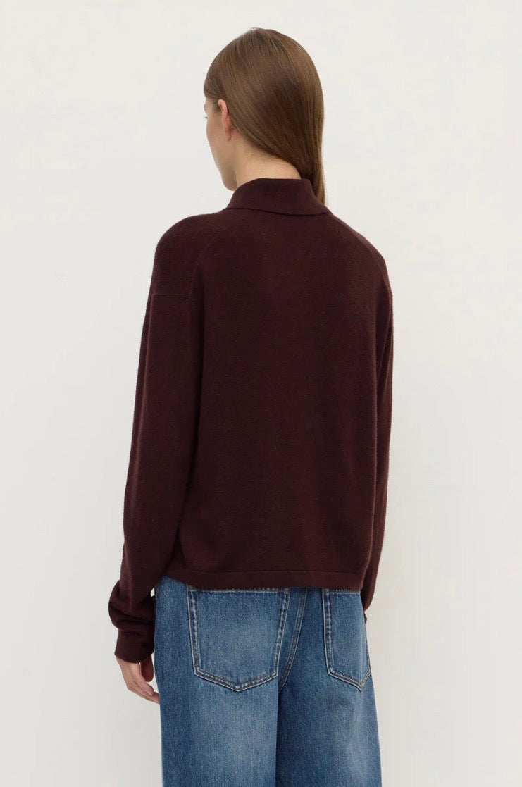 Assembly Label Wool Cashmere Knit Cardigan - Dark Merlot