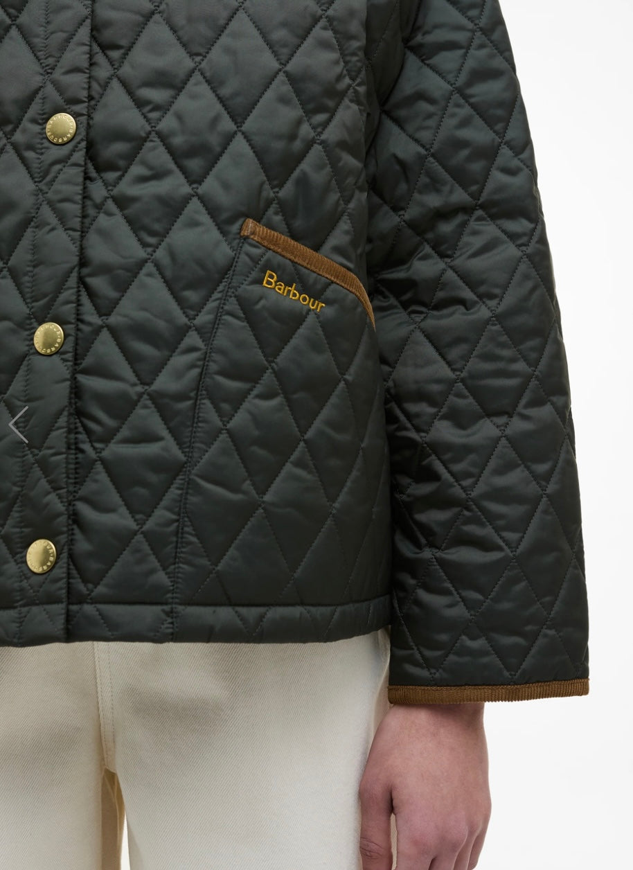 Barbour Icons Cropped Liddesdale Quilted Jacket - Sage/Ancient