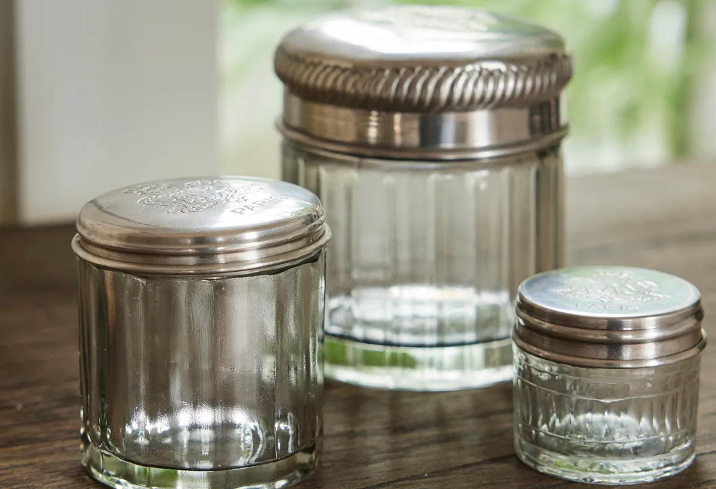 French Country Paris Glass Canister Large