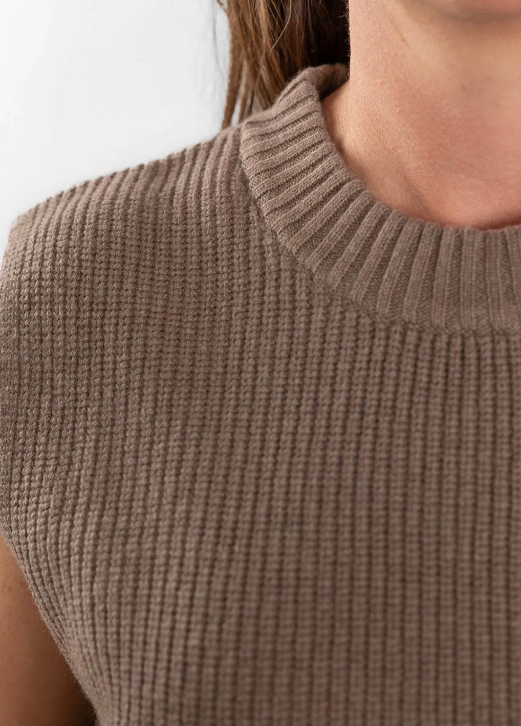 Bow & Arrow Ribbed Vest Brown