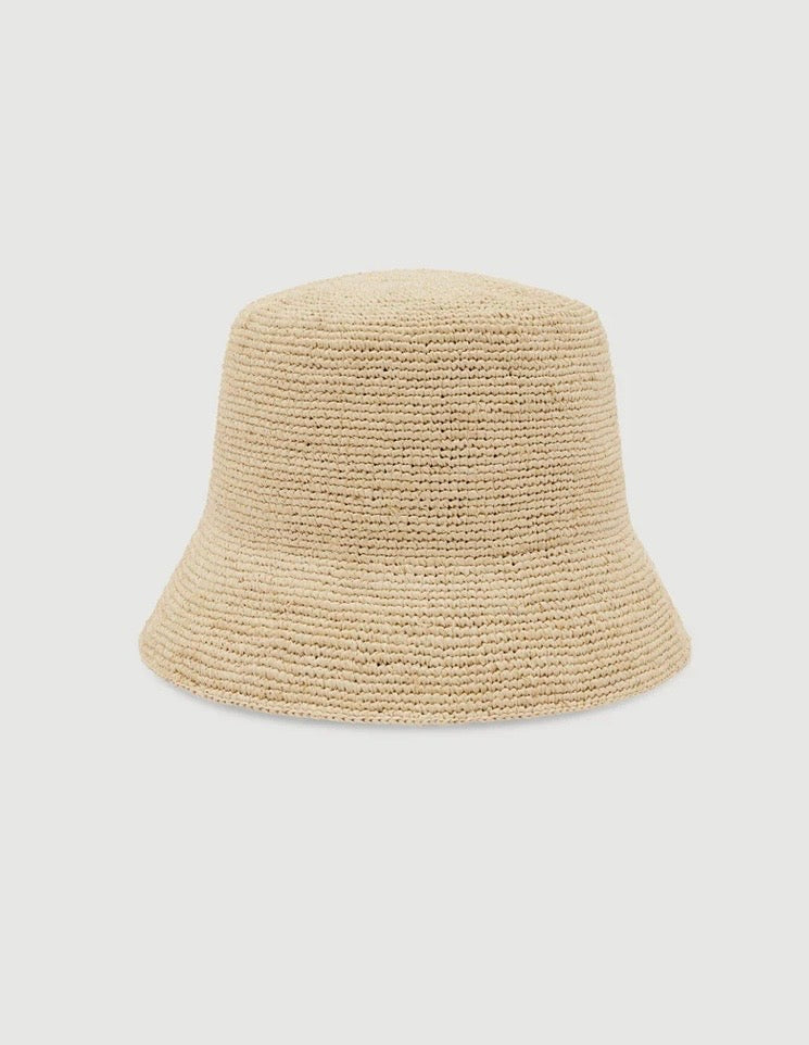 Assembly Label raffia short brim bucket hat