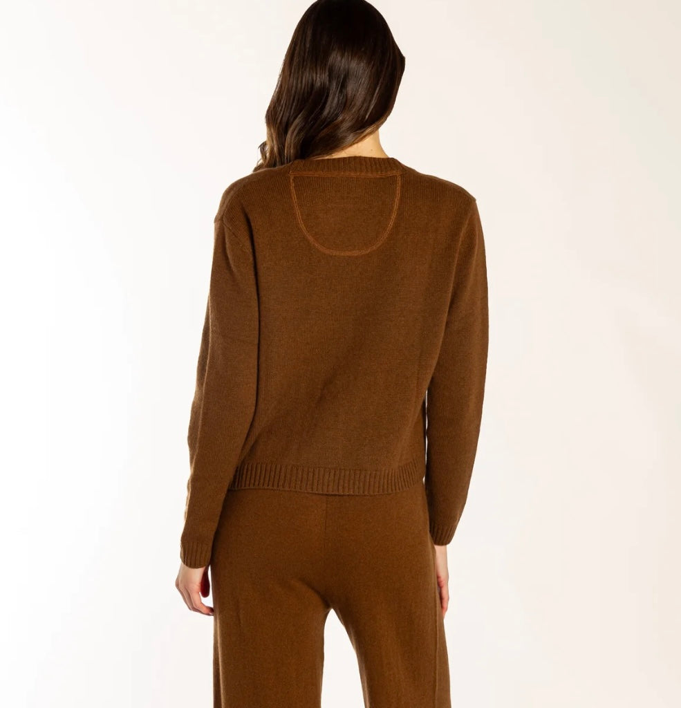 Bow and Arrow Wool Cashmere Cardigan - Chocolate