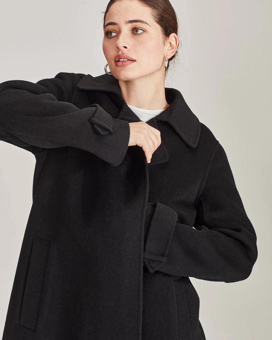 Sills Nova Cashmere Wool Blend Coat - Black