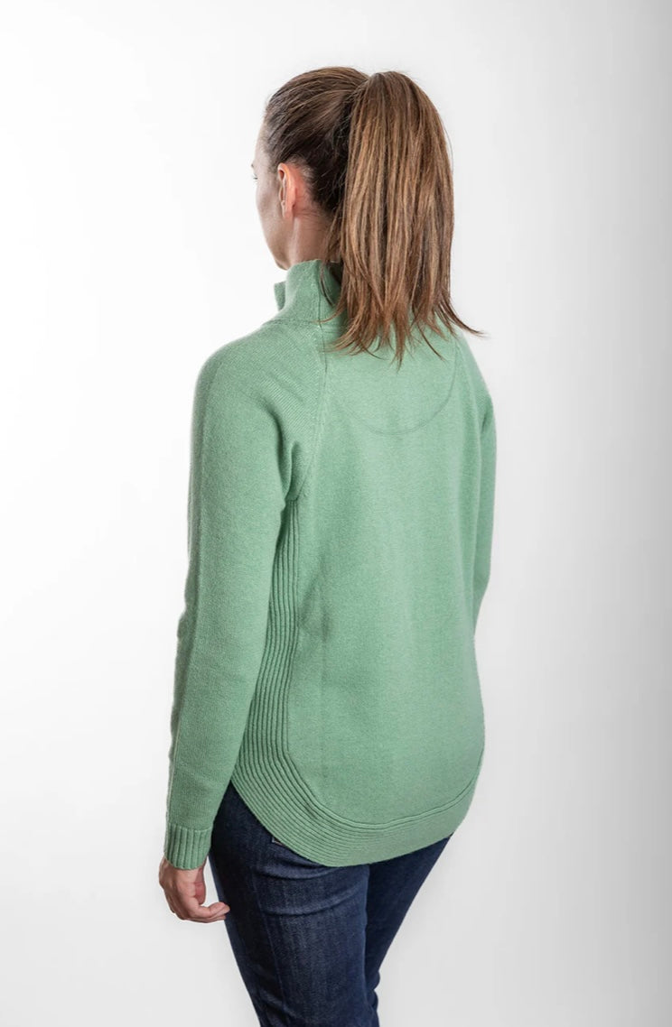 Bow & Arrow Funnel Neck Jumper - Green