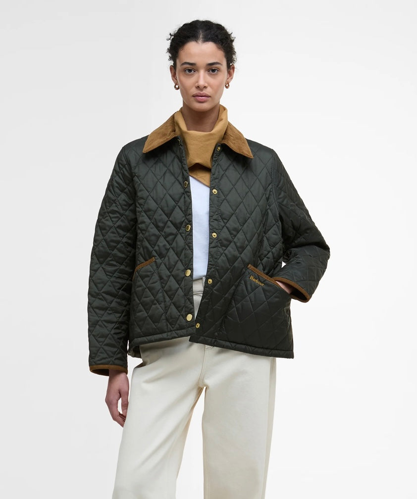 Barbour Icons Cropped Liddesdale Quilted Jacket - Sage/Ancient