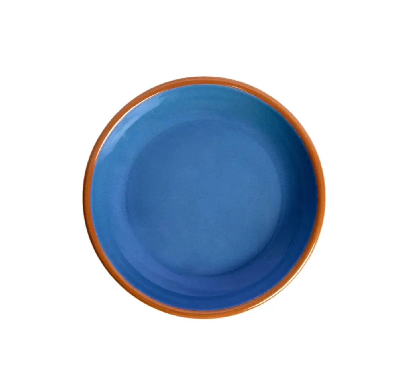 Dishy Blue and Brown Enamel Plate 20cm