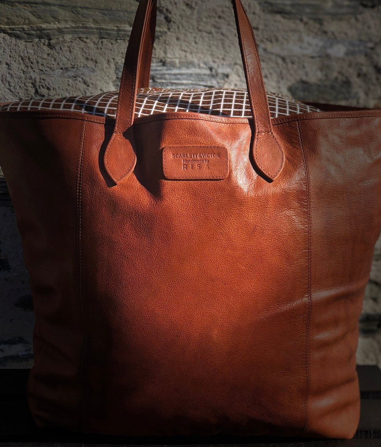 Scarlett & Victor ‘The Posh’ Leather Tote - NAVY ONLY