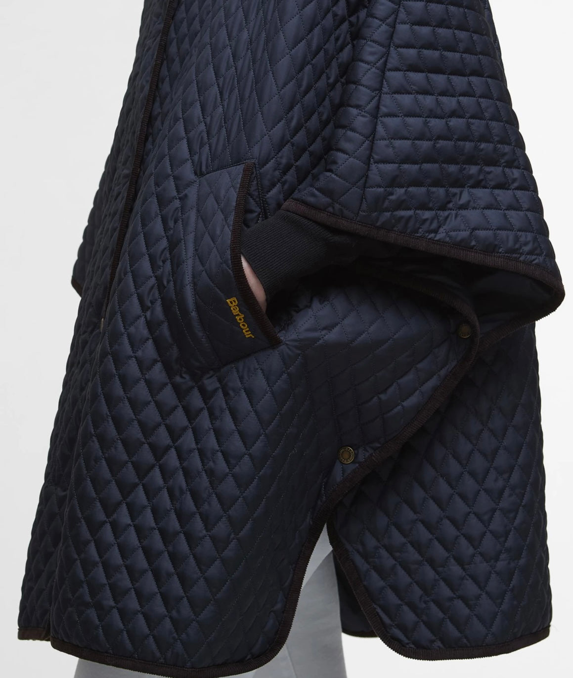 Barbour Oakham Quilted Cape - Navy Size Small