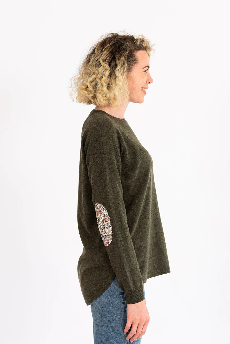 Bow and Arrow - Swing Jumper with Katie & Millie Liberty Patches - Khaki