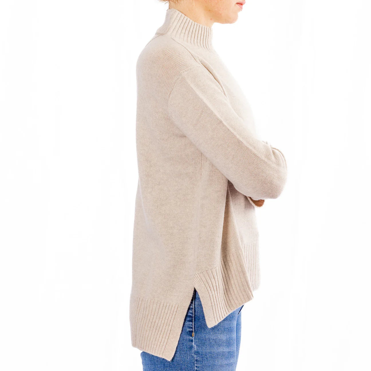 Bow and Arrow Polo Neck Jumper - Oatmeal