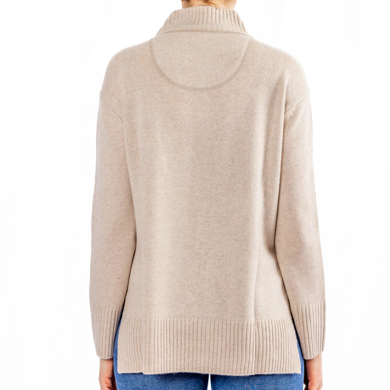 Bow and Arrow Polo Neck Jumper - Oatmeal