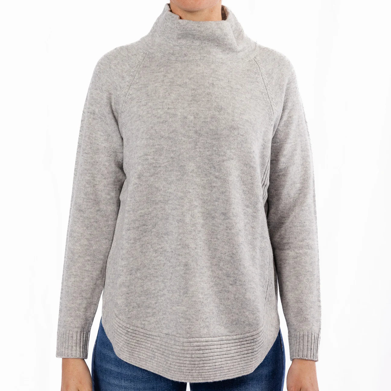 Bow and Arrow Funnel Neck Jumper - Grey