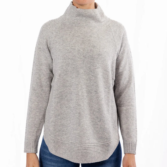 Bow and Arrow Funnel Neck Jumper - Grey