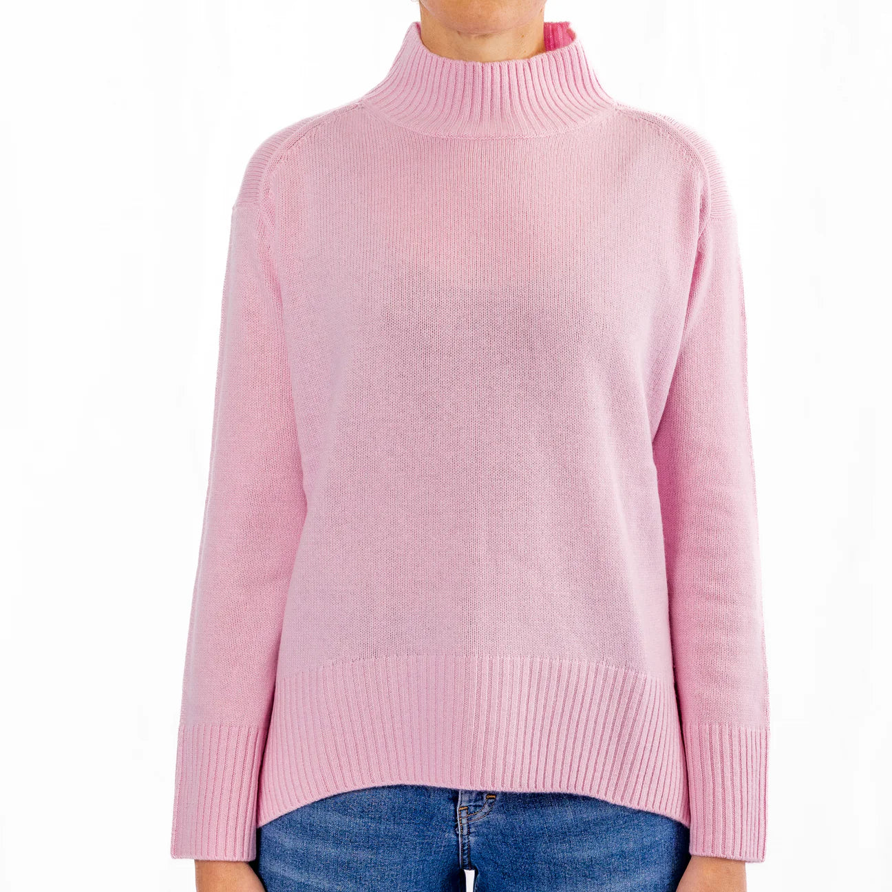 Baby pink polo neck jumper online