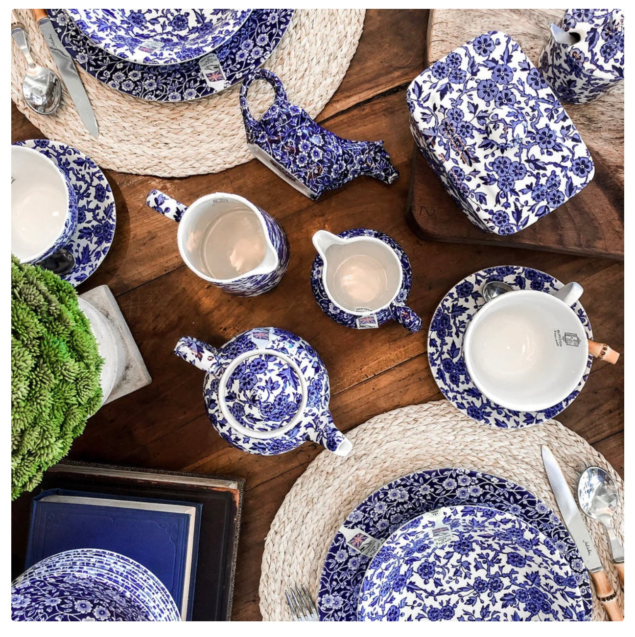 Burleigh Blue Calico Plate 21.5cm
