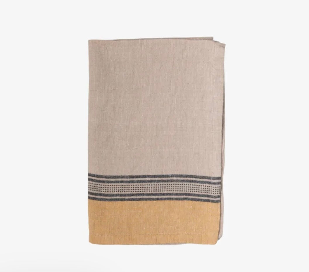 French Country Woven Ribbed Teatowel - Curry