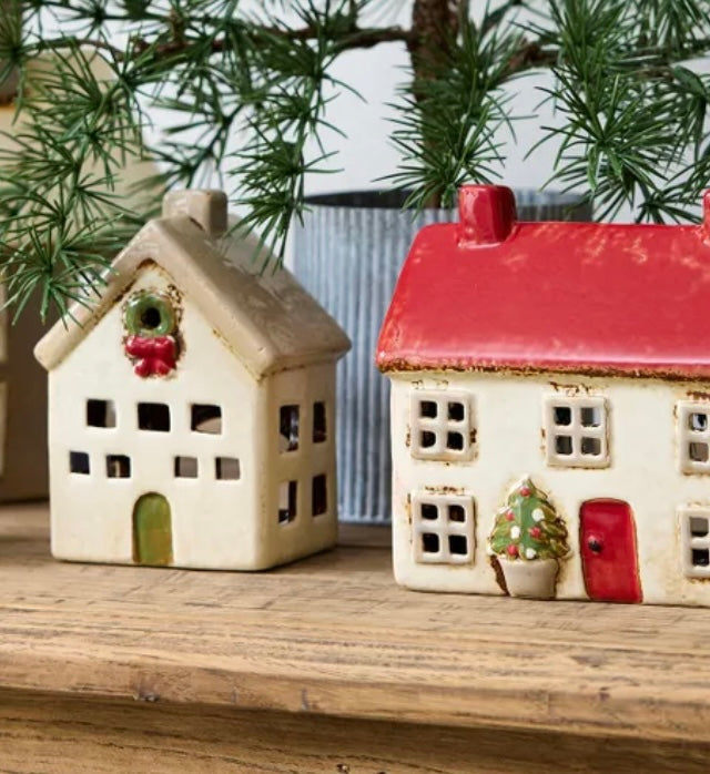 French Country Collections Alsace Tea Light Villa Christmas Stone YA0062