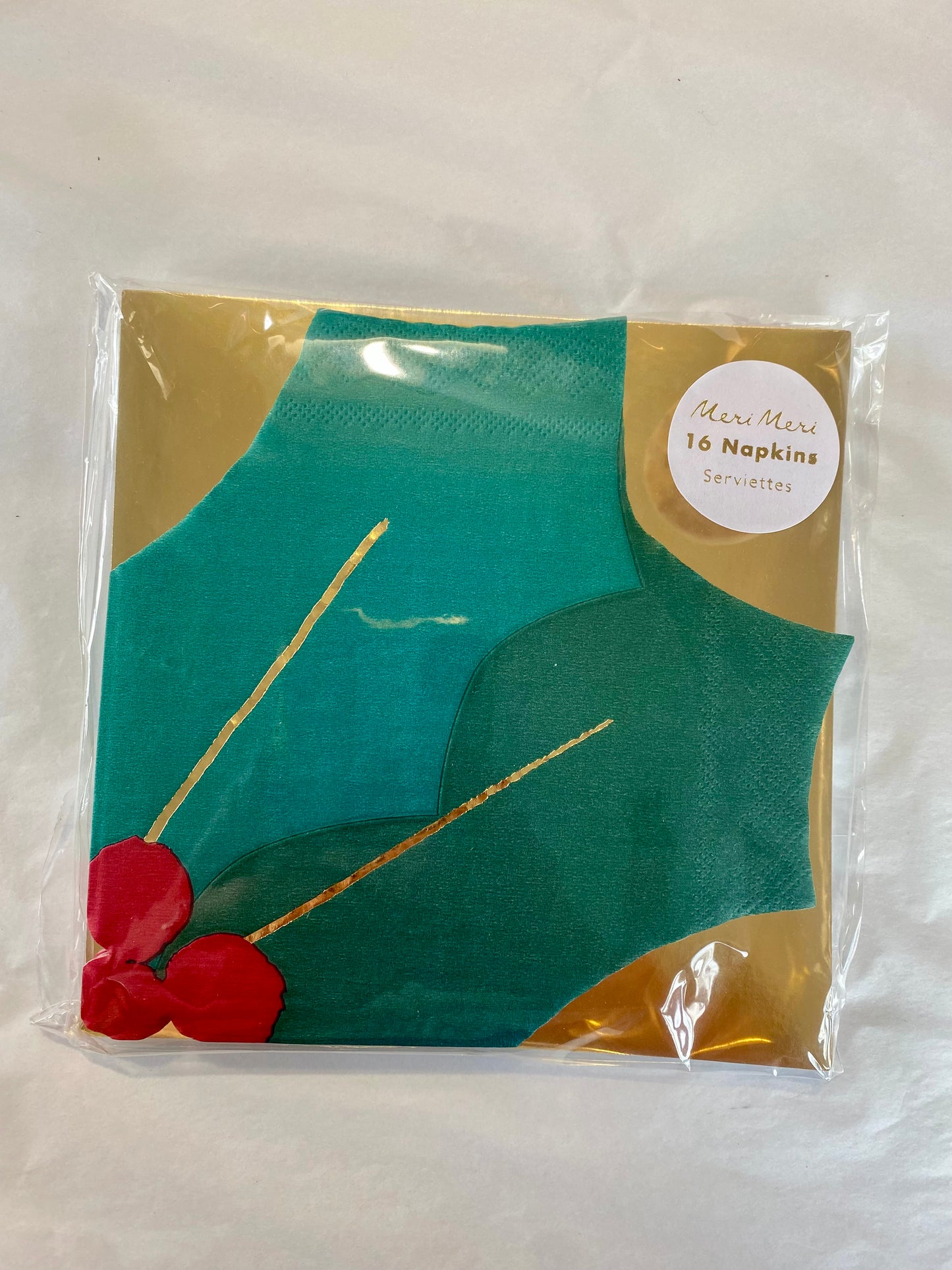 Christmas Serviettes - Set of 20 - Holly Leaf