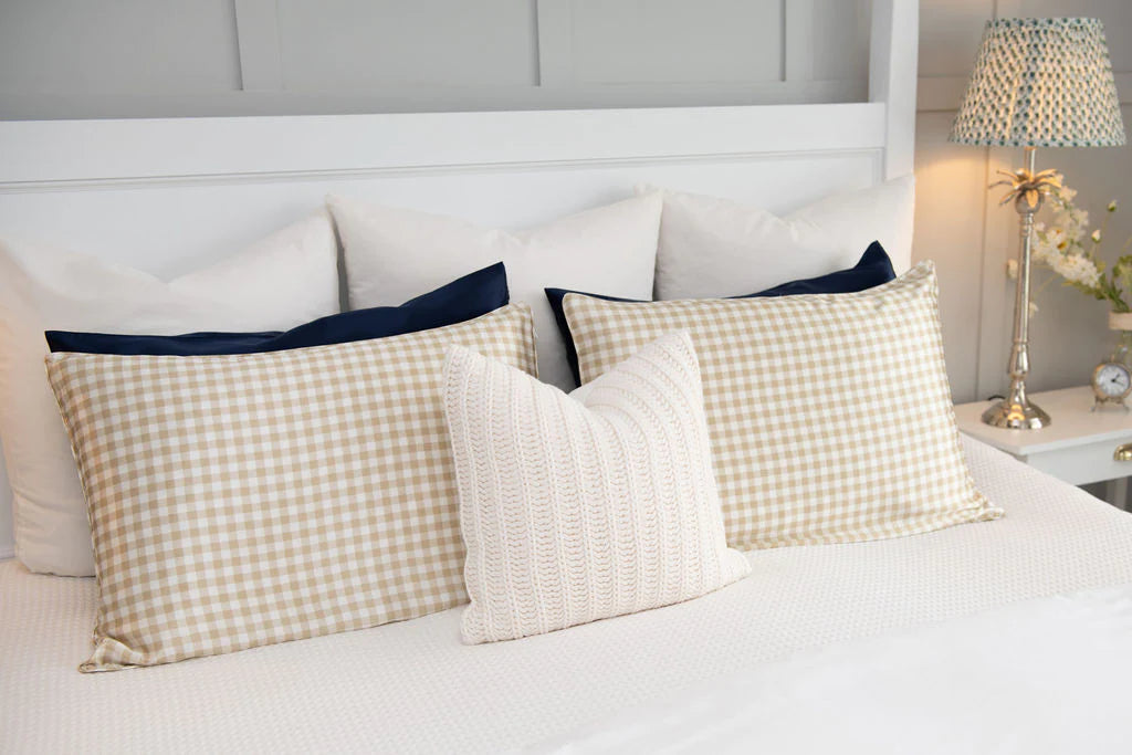 Ever You Luxury Silk Pillowcase - Almond Gingham