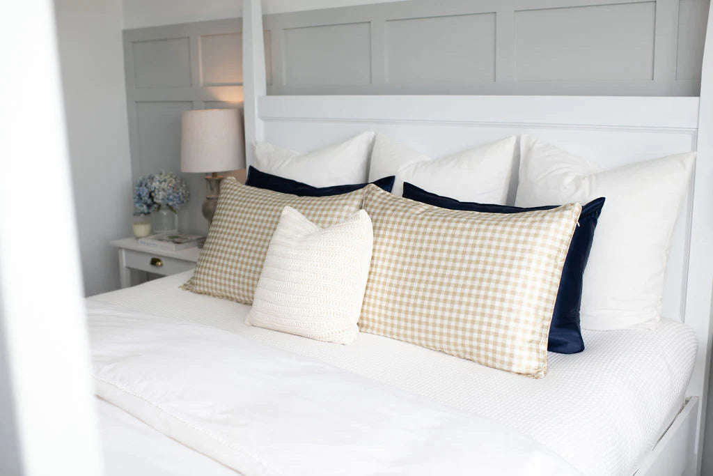 Ever You Luxury Silk Pillowcase - Almond Gingham