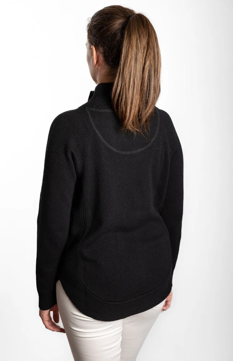 Bow & Arrow Funnel Neck Jumper - Black