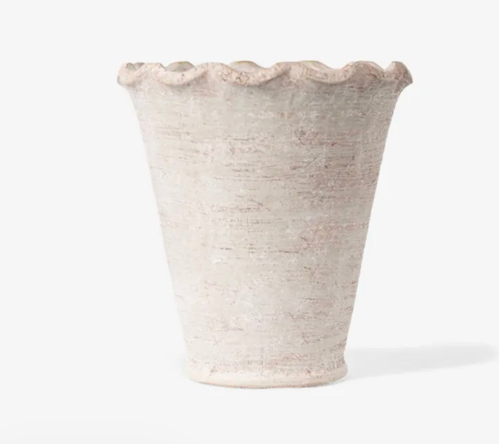 French Country Wavy Planter Vase