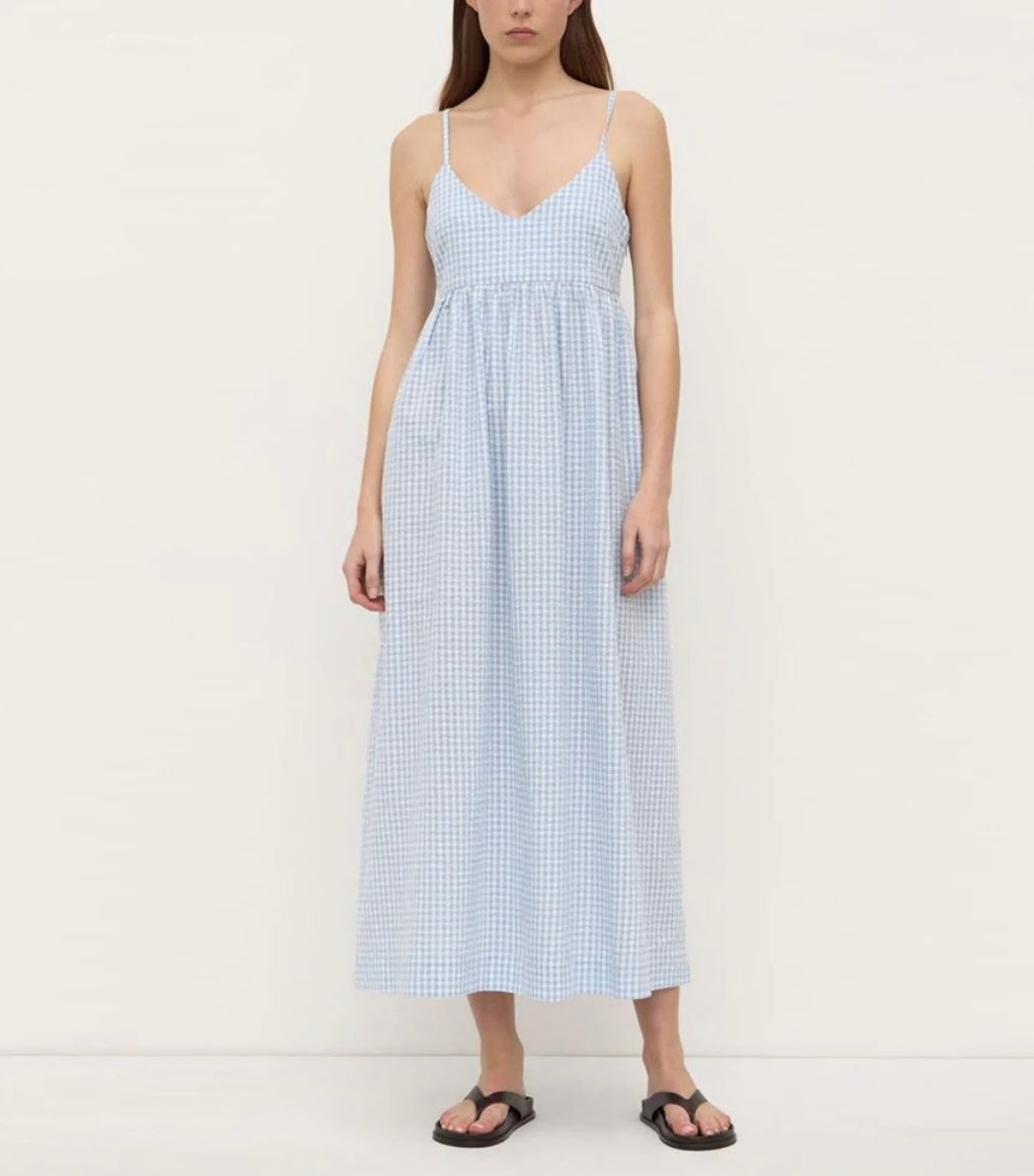 Assembly Label Ainslee Midi Dress - Blue Check
