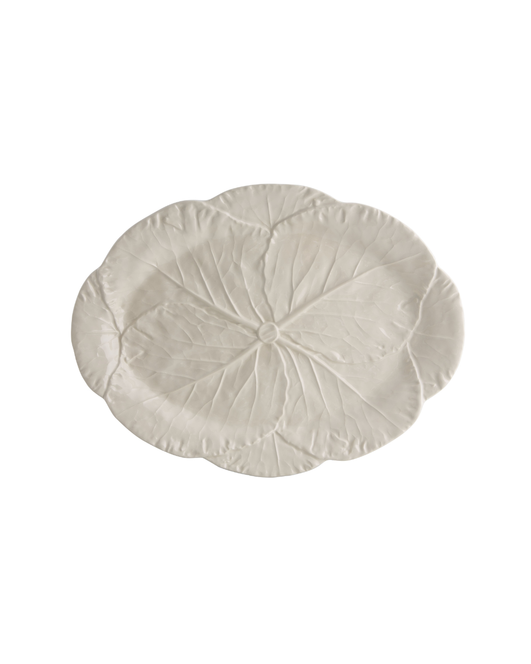 Bordallo Pinheiro - Cabbage Large Oval Platter - Vintage White