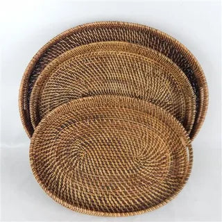Lombok Rattan Oval Trays
